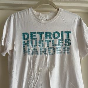 Detroit Hustles Harder men’s tshirt